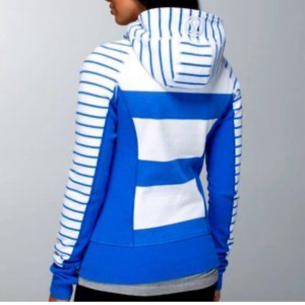 Lululemon | Electric Blue and White Scuba Hoodie - Picture 2 of 11